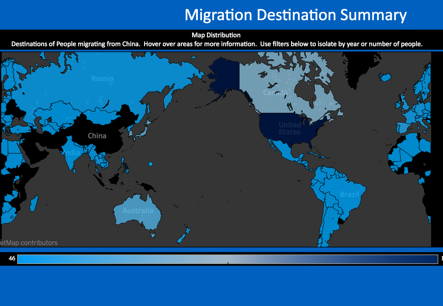 Emigration Tableau Dashboard
